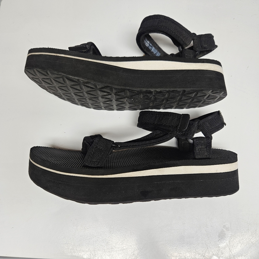 Teva Flatform Universal Mesh Print Sandals, Size 10 Black Gorpcore - Picture 3 of 8